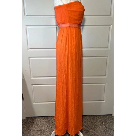 Elegant Orange Strapless Dress - Picture 3 of 4